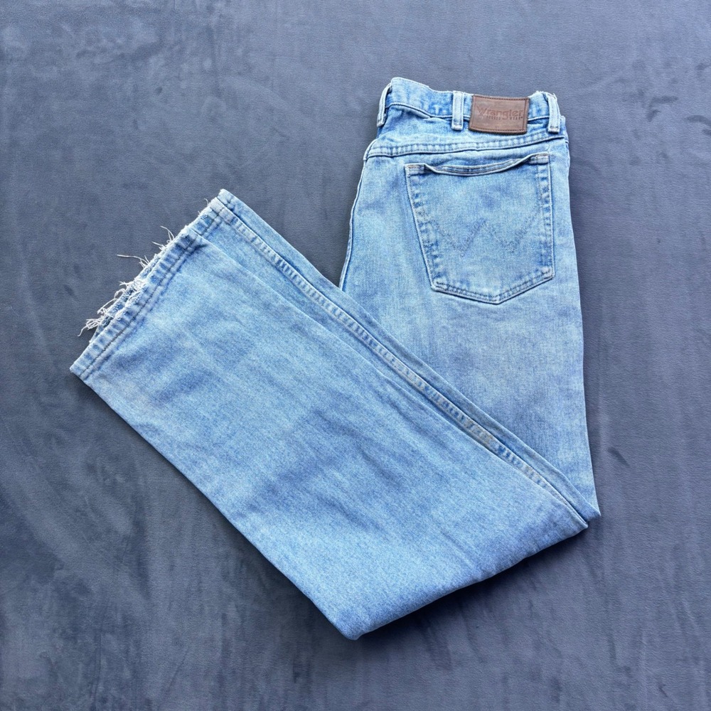 Wrangler Five Star Premium Denim Jeans Light Wash Distressed 35001VI 36x32